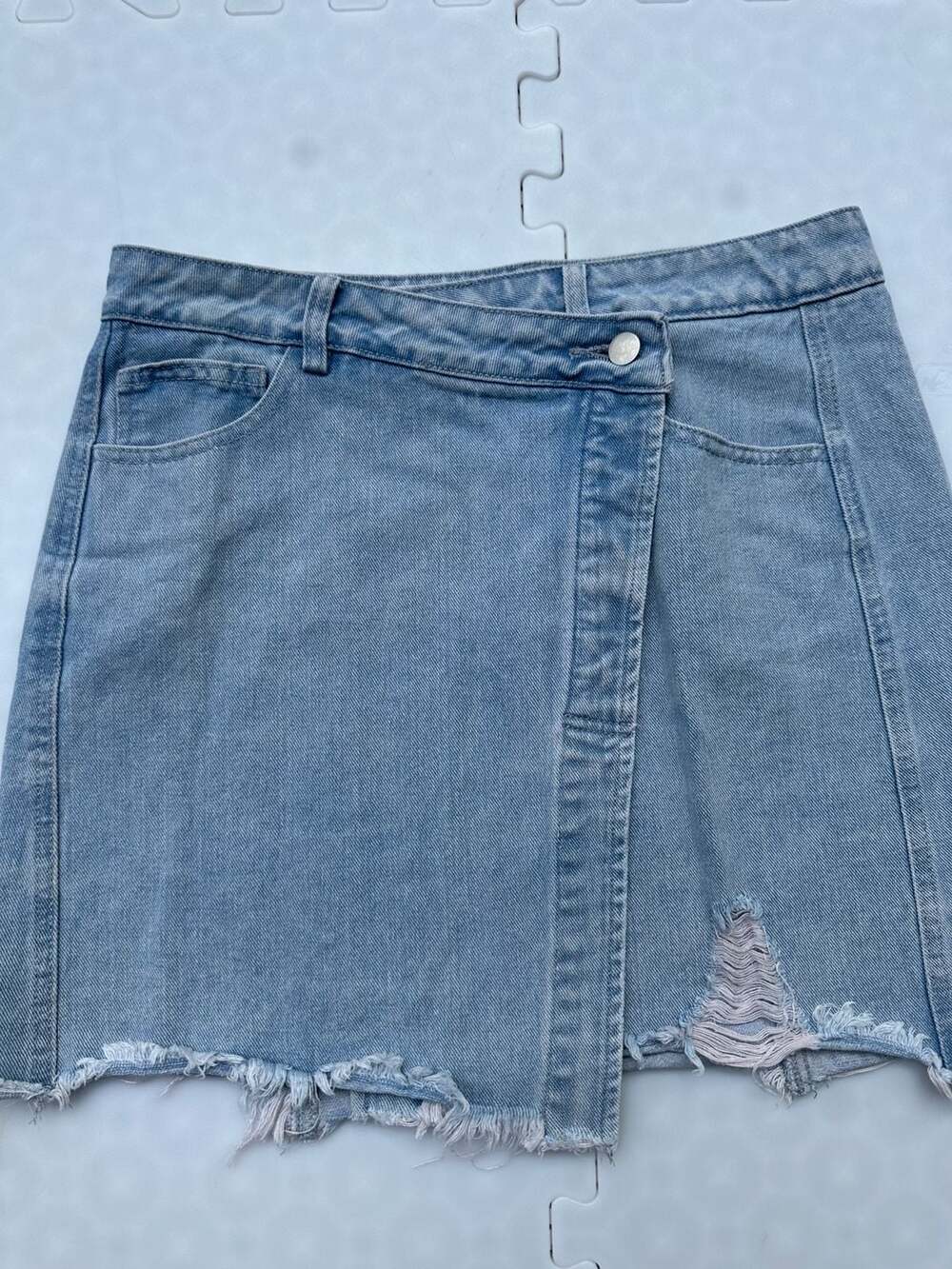 MOD ON TREND Women's Asymmetrical Denim Skort Mini Skirt